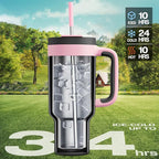 POWCAN 40 oz Tumbler with Handle, 2-in-1 Straw and Sip Lid, Dishwasher Safe - Image 2