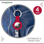 CHARGEWORX Air Tag Holder 4-Pack – Silicone Protective Keychain Holders - Image 4
