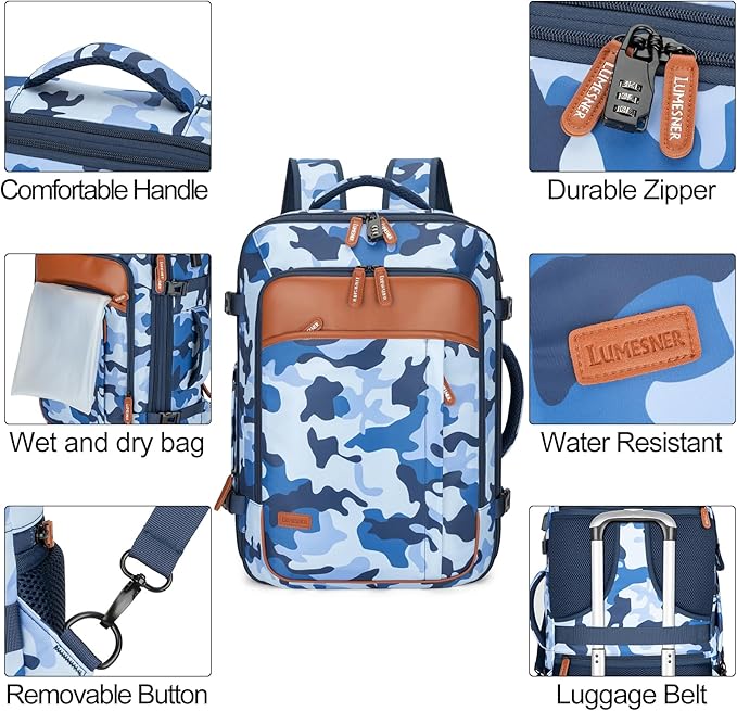 Travel Backpack 42L Carry on Backpack Flight Approved Expandable Travel - Image 6