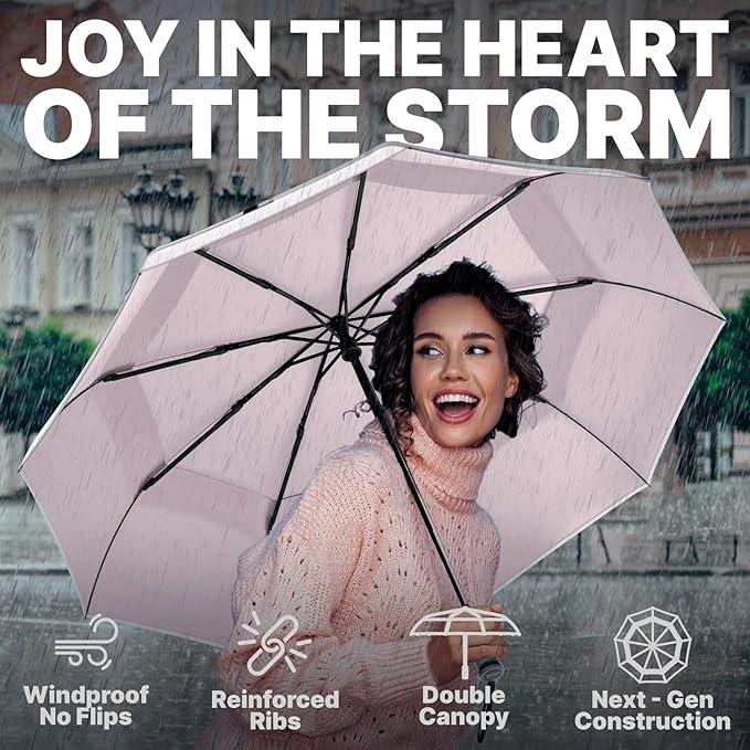 Royal Walk Windproof Folding Travel Umbrella Compact and Strong Luxurious Real - Image 4