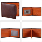VISOUL Men's Leather RFID Blocking Wallet Extra Capacity, Bifold Security Wallet - Image 3