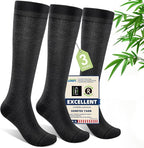 Mens Compression Socks for Men Women, 15-20 mmHg Bamboo Viscose Knee High Soft by Unknown