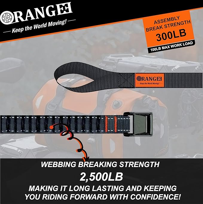 ORANGEE 4 Pack Motorcycle & Bike Luggage Straps 20" - Image 5