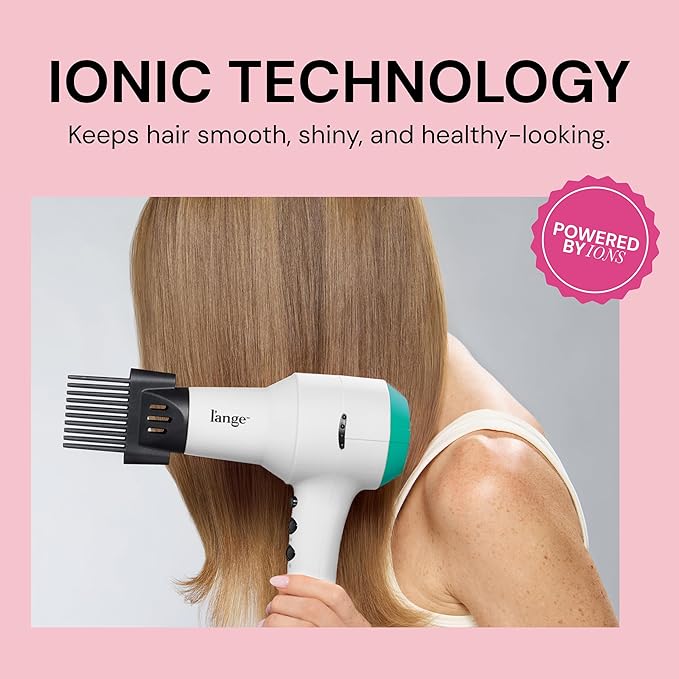 L'ANGE HAIR PowerStyle Turbo Ionic Hair Dryer | 1875 Watt Professional Blow Dryer with Diffuser & Concentrator | Multiple Heat & Speed Settings for Fast Drying | Salon-Grade Styling Tools, White