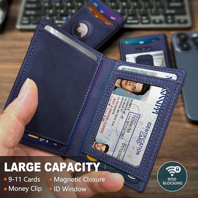 Airtag Wallet for Men- with Money Clip Gift Boxed, Magnetic Closure Slim - Image 2