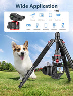 78" Porfessional Tripod for Camera, Victiv Aluminum Camera Tripod Monopod for - Image 3