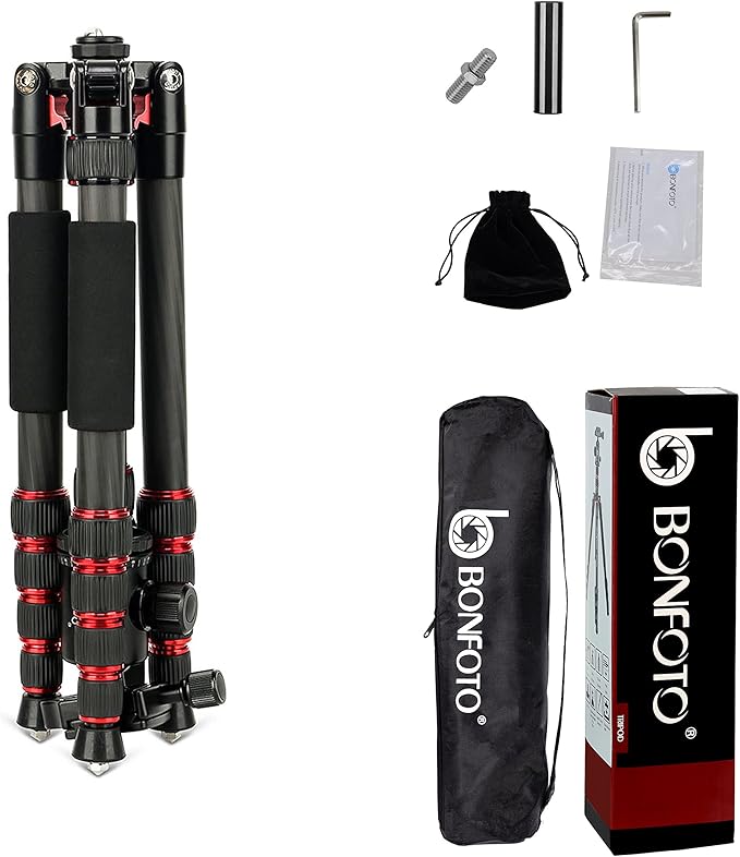 BONFOTO B690C Lightweight Carbon Fiber Portable Tripod Compact Travel Camera - Image 8