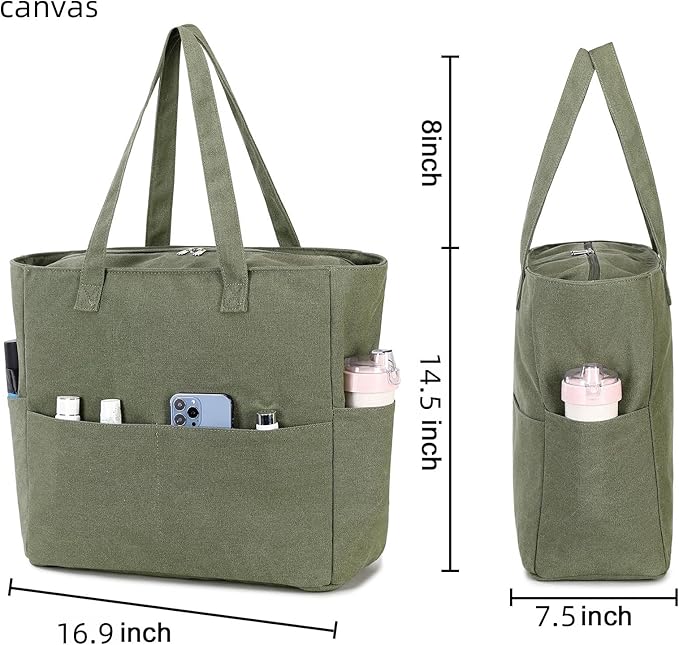 LEDAOU Large Beach Tote Bag Women Waterproof Sandproof Zipper Beach Tote Bag - Image 4