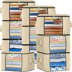 Fab totes 24 Gallons Clothes Storage, Foldable Thick Fabric Blanket Storage Bags by Fabtotes