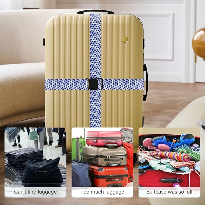 2 Pack Luggage Straps for Suitcases, Adjustable Travel Belt - Image 7
