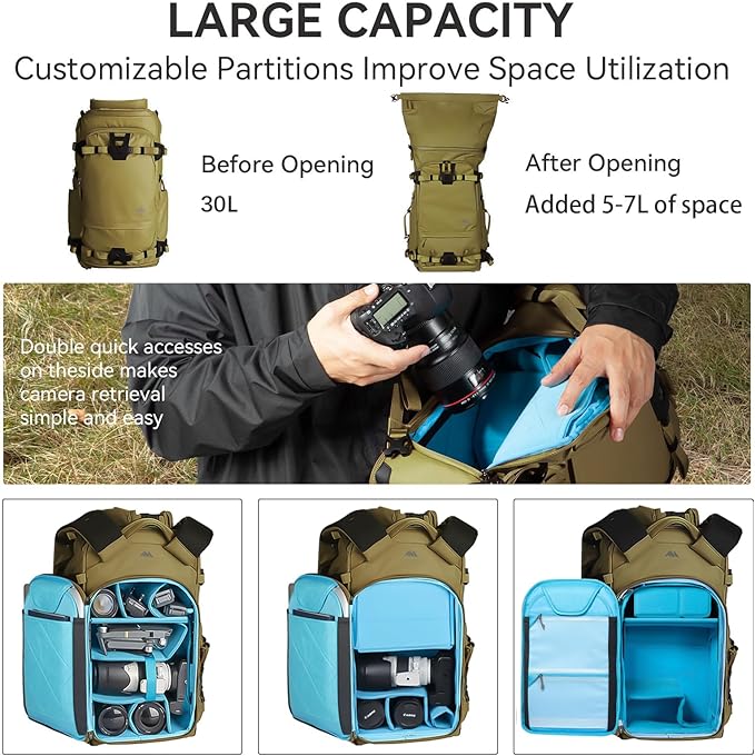 Tenzing 30L Water-Resistant Camera Backpack - Image 3