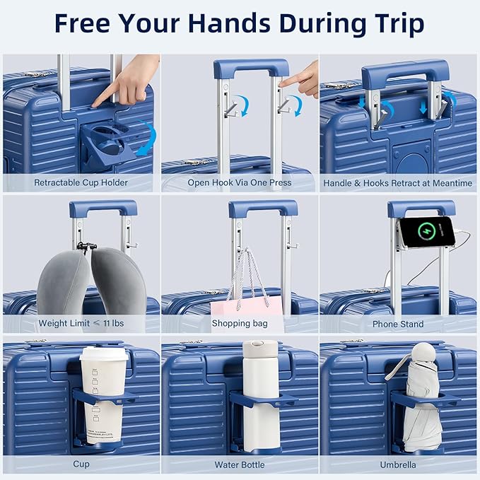 Hard Shell Suitcases Expandable Travel Luggage Sets 3 Piece, Carry on and Check - Image 2