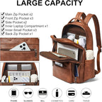 30L Business Laptop Backpack for Women Men, Travel Work Backpack Purse Faux - Image 8