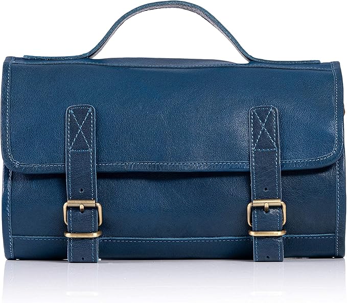 KomalC Premium Buffalo Leather Hanging Toiletry Bag Travel Dopp Kit - Image 3