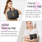 Gifts for Women, Initial Toiletry Makeup Bag Hanging Cosmetic Organizer - Image 5