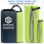 HOEAAS 2 Pack Microfiber Camping Towels, Quick Dry Towel, Super Absorbent Ultra - Image 2