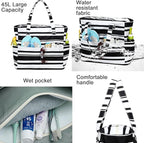 LEDAOU Large Beach Tote Bag Women Waterproof Sandproof Zipper Beach Tote Bag - Image 2