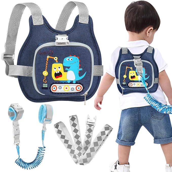 Accmor Toddler Harness Leash+ Reflective Anti Lost Wrist Link, Cute Dinosaur by Accmor