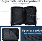 Merax Carry-On Luggage 22x14x9 airline approved, Hardshell ABS Suitcase - Image 5