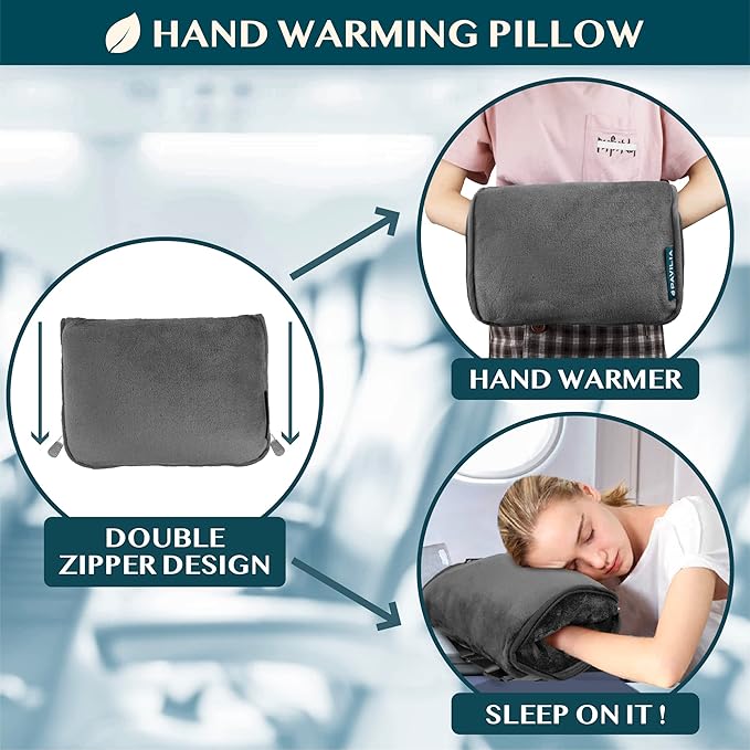 PAVILIA Travel Blanket Pillow, Soft Airplane Blanket 2-in-1 Combo Set, Plane - Image 4