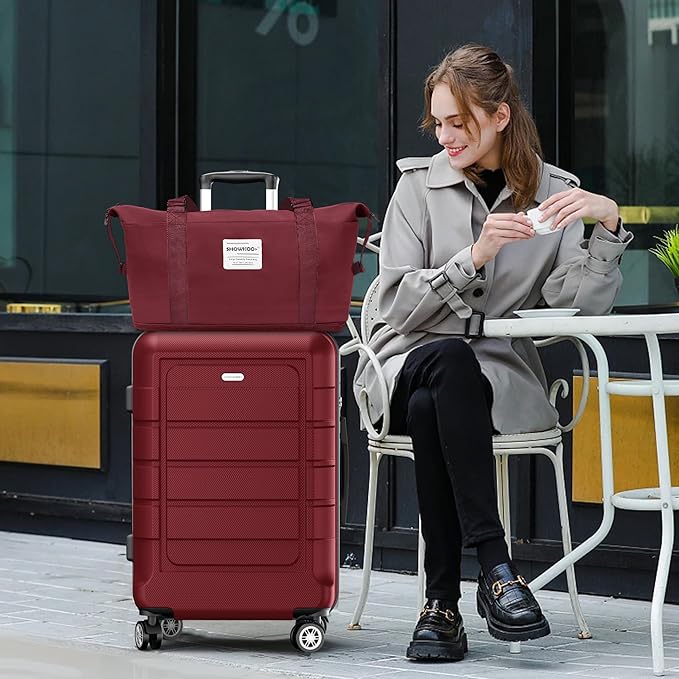 SHOWKOO Luggage Sets Expandable PC+ABS Durable Suitcase Double Wheels TSA Lock - Image 2