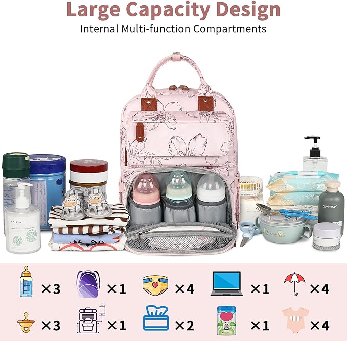 Diaper Bag Backpack, Baby Girl Diaper Bag - Image 7