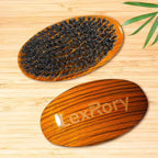 Curved Wave Brush for Men 360, Medium Hard Palm Hair Brushes with Boar Bristles for Black Hair Wavers to Creating 360 Waves (Stripes Yellow)