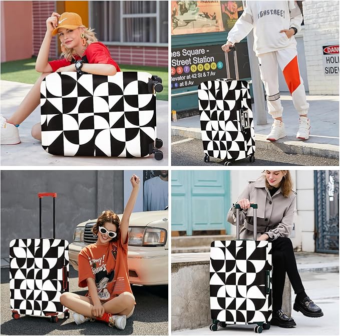 ANNA QUEEN Geometric Minimalist Luggage Cover, Suitcase Protector - Image 7