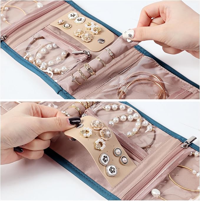 BELALIFE Travel Jewelry Case Organizer, Small Foldable Storage Roll - Image 3