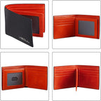 VISOUL Mens Bifold Wallet with 2 ID Windows Carbon Fiber Leather, RFID Blocking - Image 2