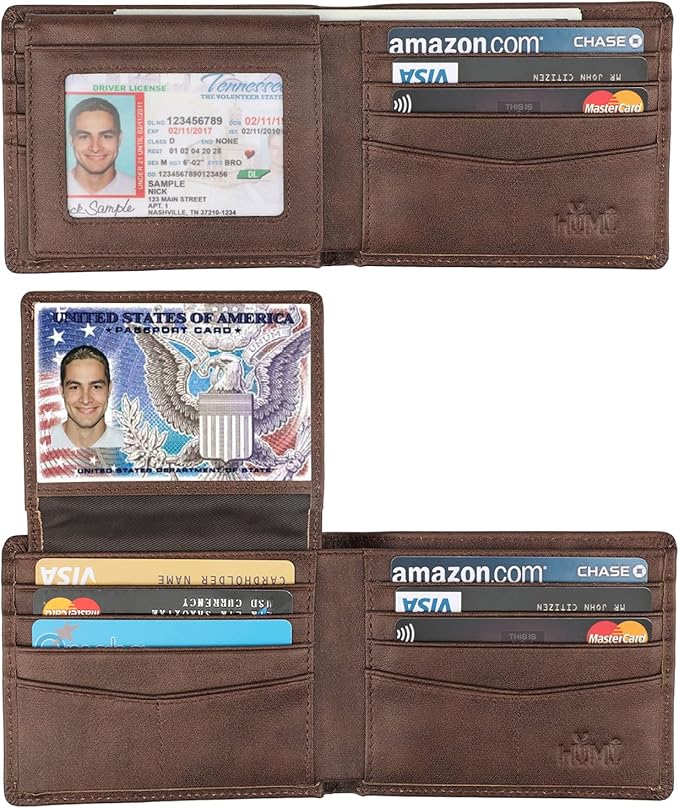 Wallet for Men-Genuine Leather RFID Blocking Bifold Stylish Wallet by WelcometoHIMI