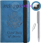 Airtag Passport Holder Cover Wallet Travel Essentials RFID Blocking Leather by PASCACOO