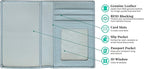 Personalized Monogrammed Chambray Leather RFID Passport Wallet - Image 2