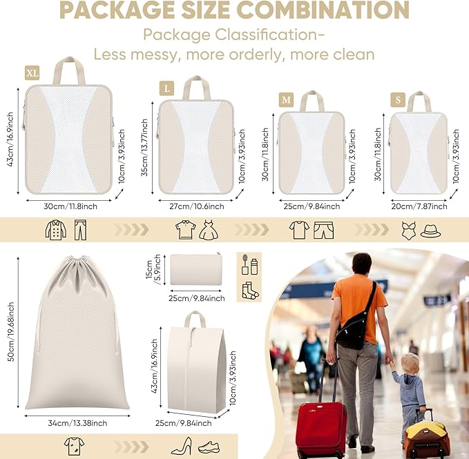 8 Set Compression Packing Cubes - Image 4