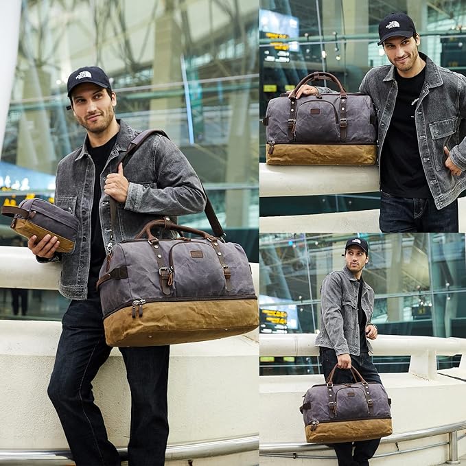 Nerlion Weekender Bag with Shoe Compartment Large Overnight Bag - Image 7