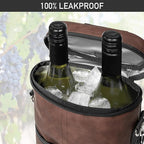 opux 2 Bottle Wine Carrier Tote, Insulated Leakproof Wine Cooler Bag, Wine - Image 5