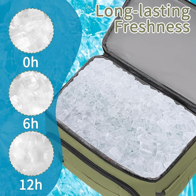 Cooler Backpack, Insulated Backpack Cooler Leakproof Double Deck Cooler Bag - Image 3