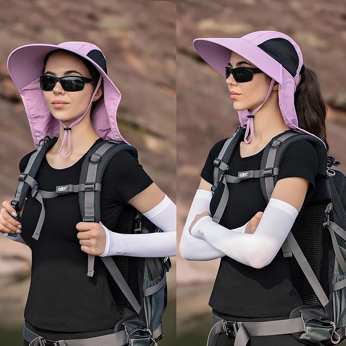 Sun Hat for Men Women with Neck Flap, UPF 50+ UV Protective Hiking Fishing Hats - Image 5