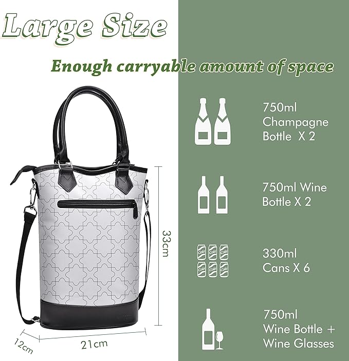 Tirrinia Insulated Wine Gift Carrier Tote - Image 4