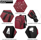 Red Backpack for School, School BackPack for Teens, Boys and Girls, - Image 5
