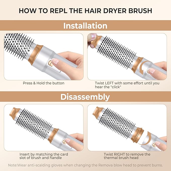 6 in ONE Blow Dryer Brush,Air