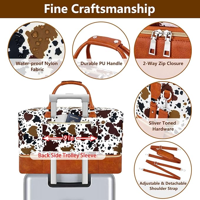 Weekender Bag for Women, Travel Duffel Bag Carry On Overnight Bag - Image 5