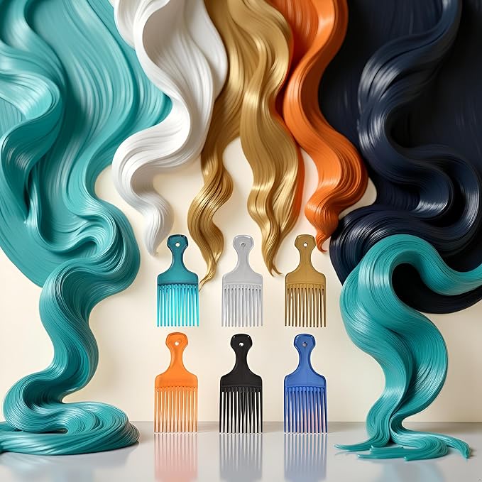 1pc Random Color Salon-Style Hair Pick and Barber Comb, Pick Comb for Curly and Parting Care for Thick Quality Barber Supplies, Styling Tools and Appliances, Hair Combs