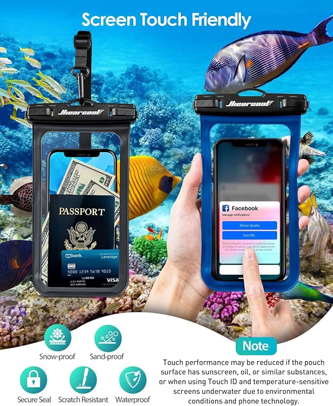 Hiearcool Waterproof Phone Pouch, Universal Waterproof Phone Case Dry Bag - Image 6