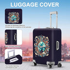 ANNA QUEEN World Landmarks Luggage Cover, Dark Travel-Themed Suitcase Protector - Image 3
