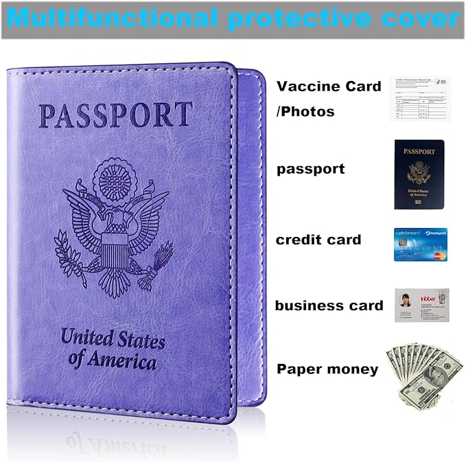Herain Passport Holder for Travel Cruise Essentials 2 Pcs, Passport Cover - Image 4
