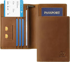 Ringsun Leather Passport Cover for Men Women, RFID Passport Wallet Case Travel - Image 2
