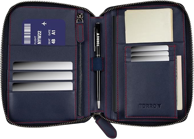 TORRO Travel Wallet – Genuine Leather Travel Organiser - Image 2