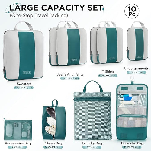 10 Set Compression Packing Cubes - Image 2