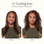 Conair Instant Heat ½ Inch Curling Iron, ½-Inch Barrel Hair Curler Produces Tight Curls, 25 Heat Settings, Dual Voltage, For Use on All Hair Lengths, Black